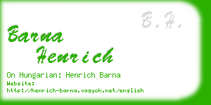 barna henrich business card